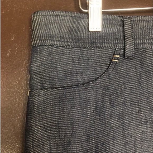 FENDI] Blue Raw Denim Tan Hand stitches Jean Mini Skirt - Picture 5 of 15